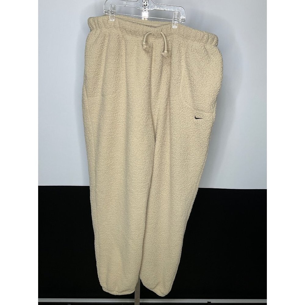 𝅺2xl XXL Mens Nike Beige Sherpa Track Pants RARE ThermaFit